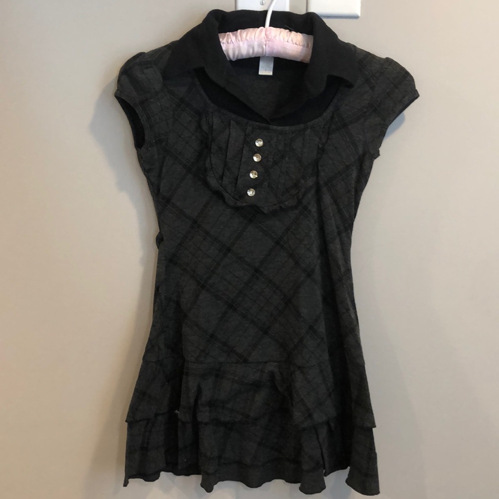 Limited Too Gray Plaid Dress Sz 7